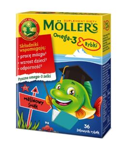 Moller's Omega-3 Rybki Malinowy x 36