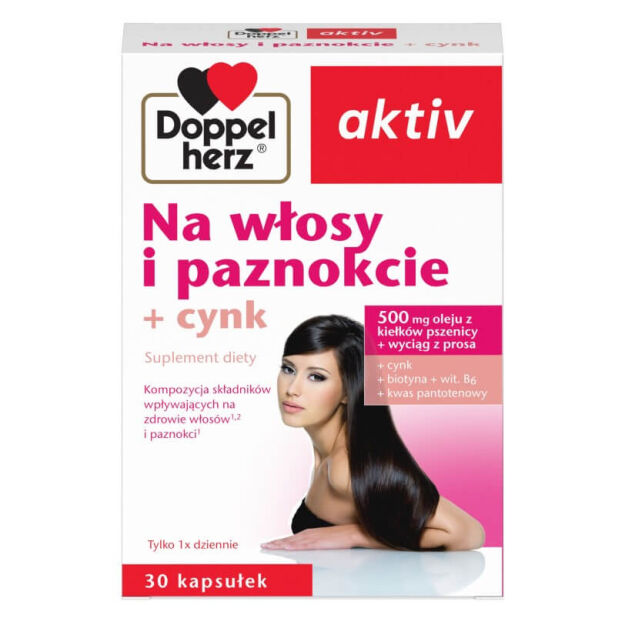 DH aktiv Na włosy i paznokcie + cynk 30kap