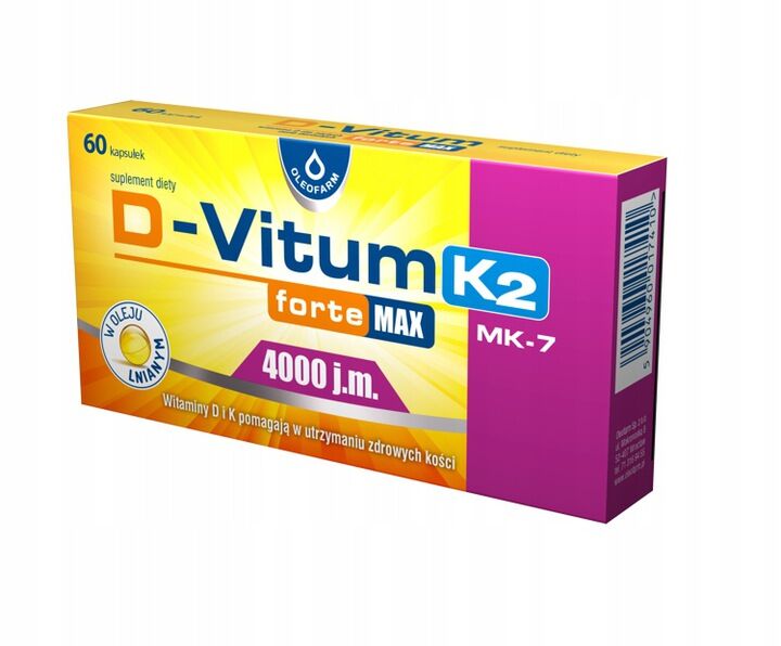 D-Vitum forte Max 4000j.m.+ K2 60 kapsułek