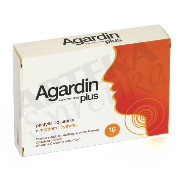 Agardin Plus z miodem i cytrną x 16 pastylek