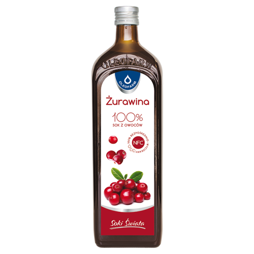 Żurawina sok 100% 490ml 