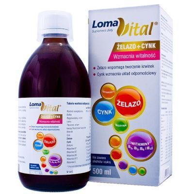 Loma Vital żelazo+cynk płyn 20ml a 500ml