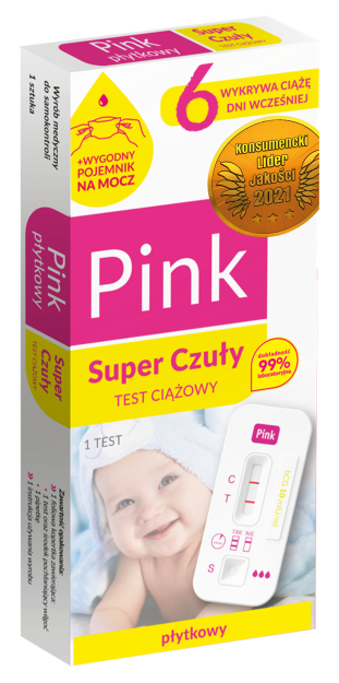 Test ciążowy Pink Super Czuły płyt.  x1szt