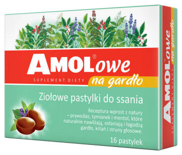 AMOLowe na gardło Pastylki d/ssania 16past