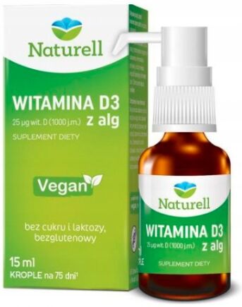 NATURELL Witamina D3 z alg krop. 15 ml