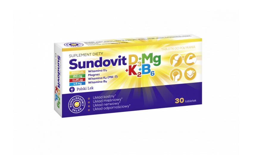 SundovitD3+Mg+K2+B6 x 30 tabl.