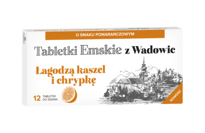 Tabletki Emskie z Wadowic x 12szt pomarań