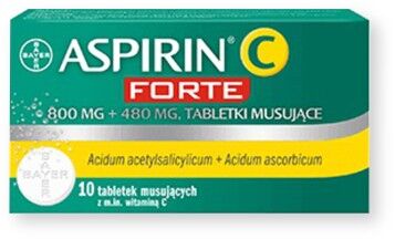ASPIRIN C FORTE tabletki mus. 0,8g+0,48g 10tab