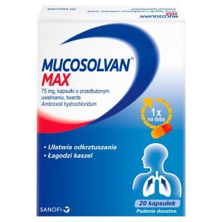 Mucosolvan Max 20 kapsułek