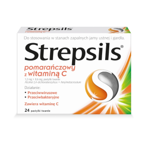 Strepsils pomarańczowy z wit.C x 24 past