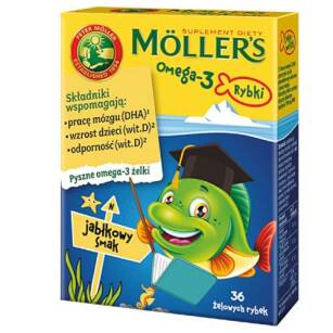 Moller's Omega-3 Rybki jabłkowe x 36szt