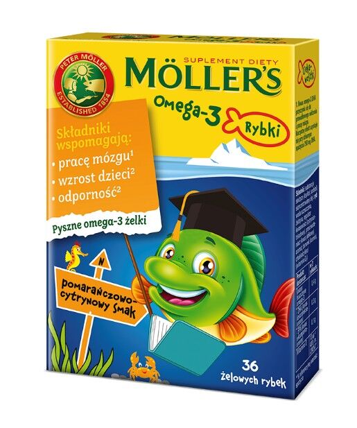 Moller's Omega-3 Rybki Pomarań-cytr. x 36